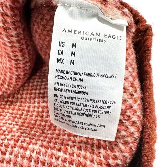 American Eagle Fairisle Mock Neck Cropped Sweater Size M - Picture 9 of 12